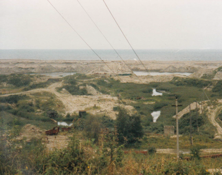 Flooded amber mines, Yantarny, Russia, formerly East Prussia, Palmnicken